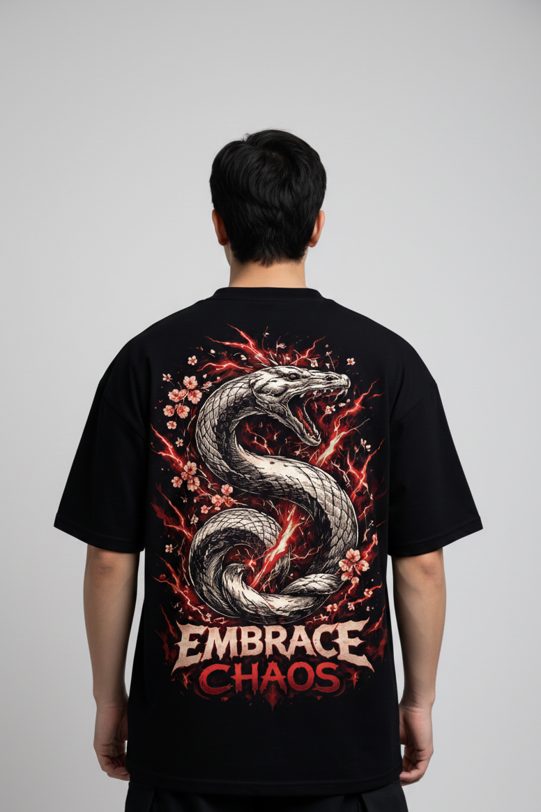 Embrace Choas Premium black oversized t-shirt